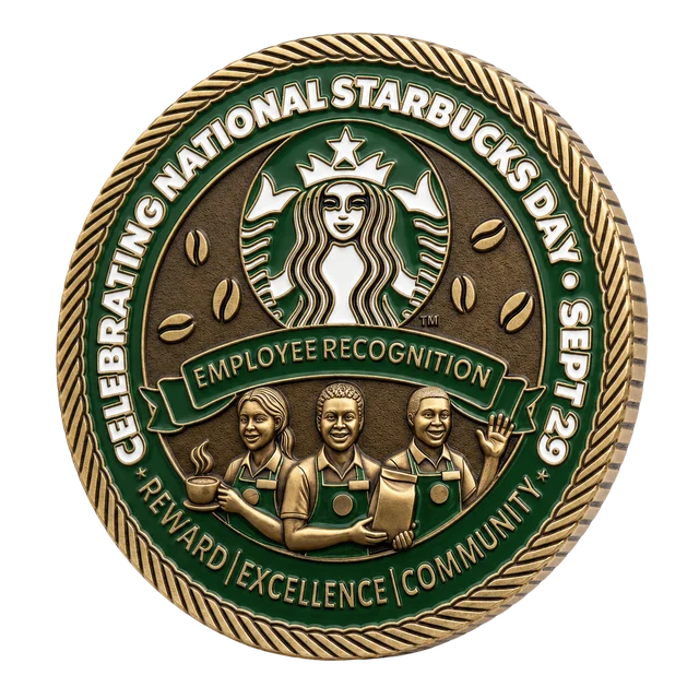 Starbucks National Starbucks Day employee recognition coin